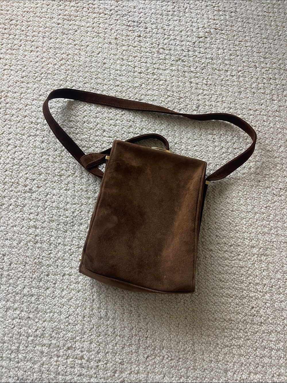 Escada Brown Suede Crossbody Bag